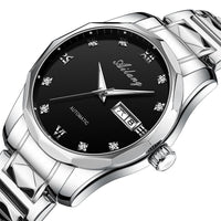 Automatische Herrenmechanikuhr – Edelstahl, Wasserdicht & Leuchtzeiger