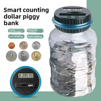 Creative Smart Counting Piggy Bank 1.8L Pound, Euro and Dollar Piggy Bank Large Bucket Piggy Bank