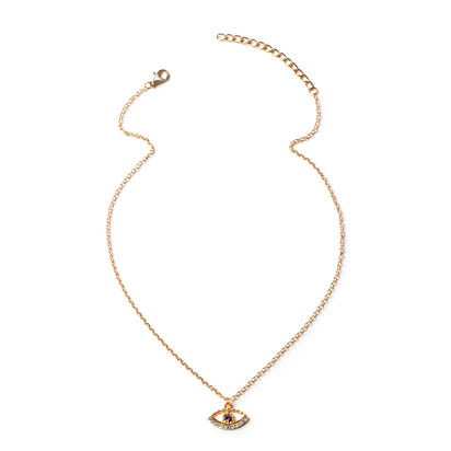 Melek Gözü Kolye Ucu Sade Elmas Seti