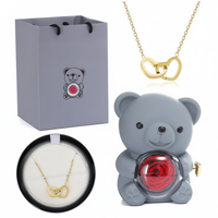 Halskette „Ewige Rose“ mit Teddybär – Perfektes Geschenk