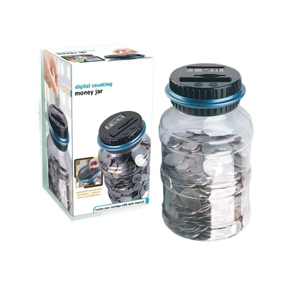 Creative Smart Counting Piggy Bank 1.8L Pound, Euro and Dollar Piggy Bank Large Bucket Piggy Bank