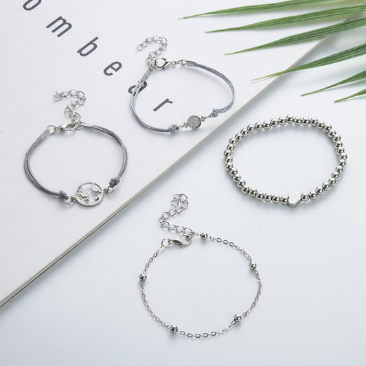 Opal-Perlen-Armband mit Anker-Kette – Damen