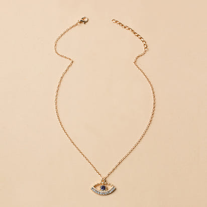 Melek Gözü Kolye Ucu Sade Elmas Seti