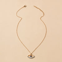 Melek Gözü Kolye Ucu Sade Elmas Seti