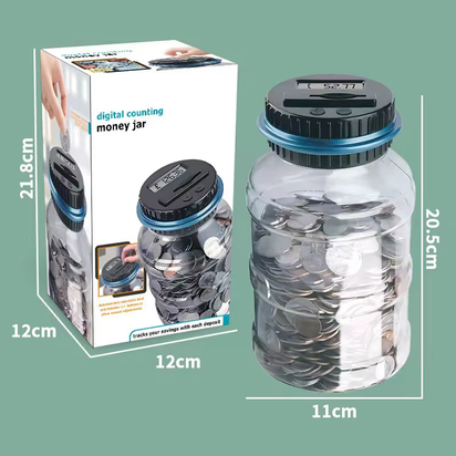 Creative Smart Counting Piggy Bank 1.8L Pound, Euro and Dollar Piggy Bank Large Bucket Piggy Bank