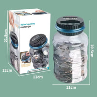 Creative Smart Counting Piggy Bank 1.8L Pound, Euro and Dollar Piggy Bank Large Bucket Piggy Bank